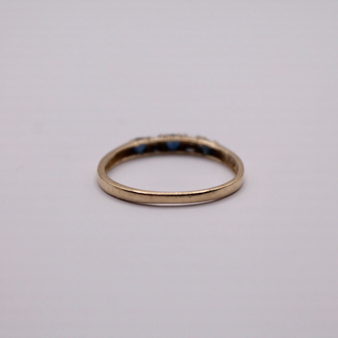 Sapphire & Diamond Row Ring