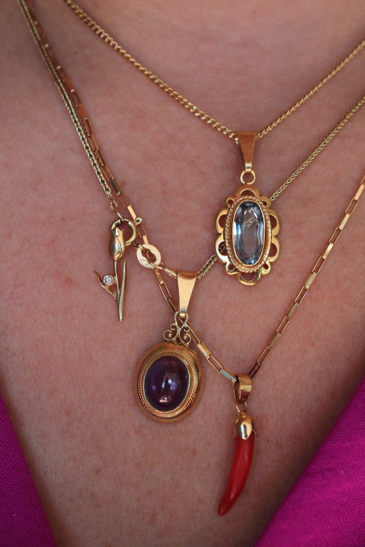 Decorated Spinel Pendant