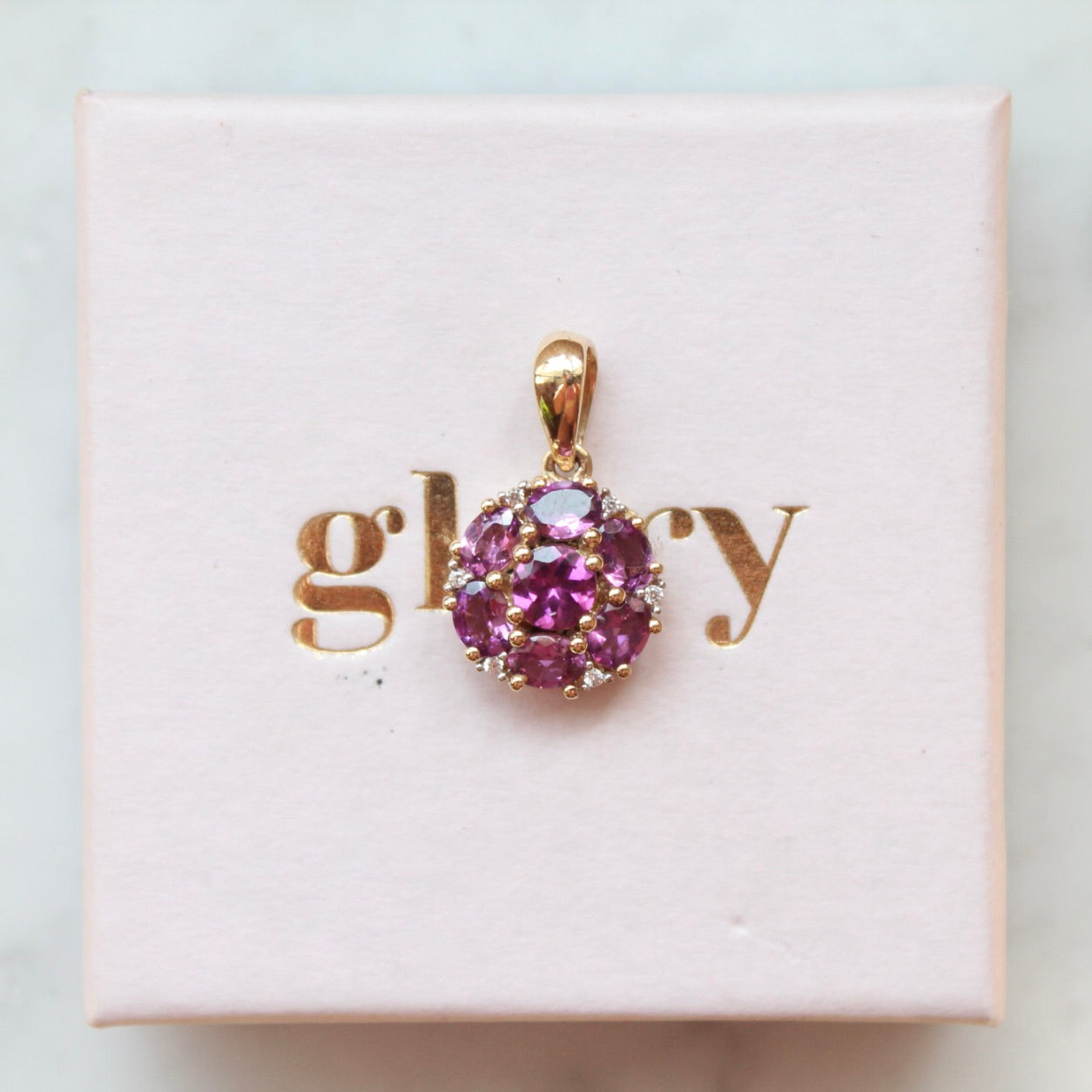 Garnet Flower Pendant