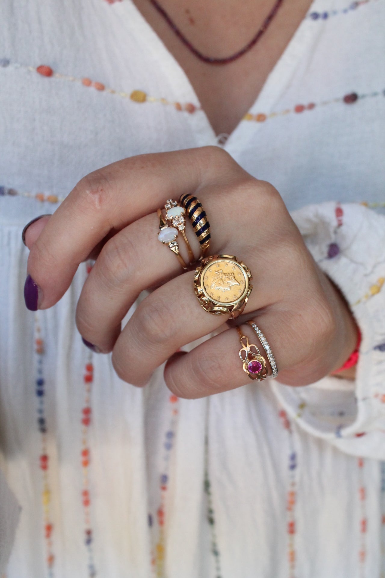 Opal Solitaire Ring