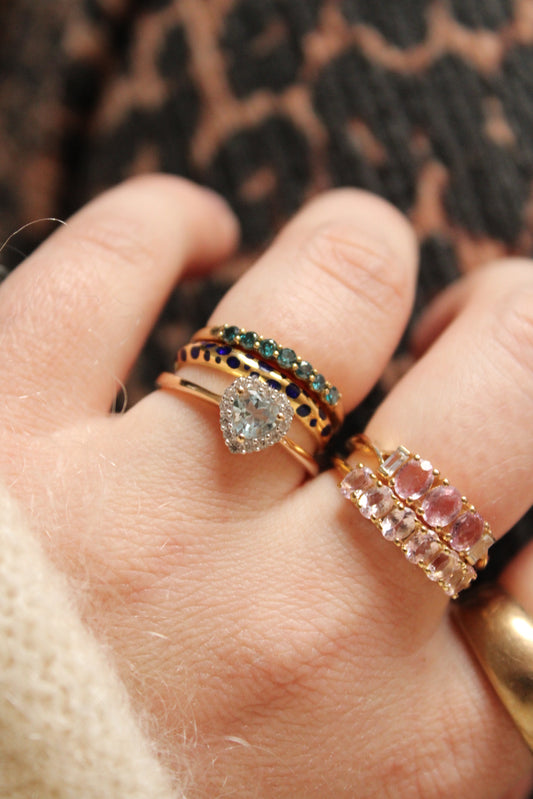 Aquamarine Heart Ring