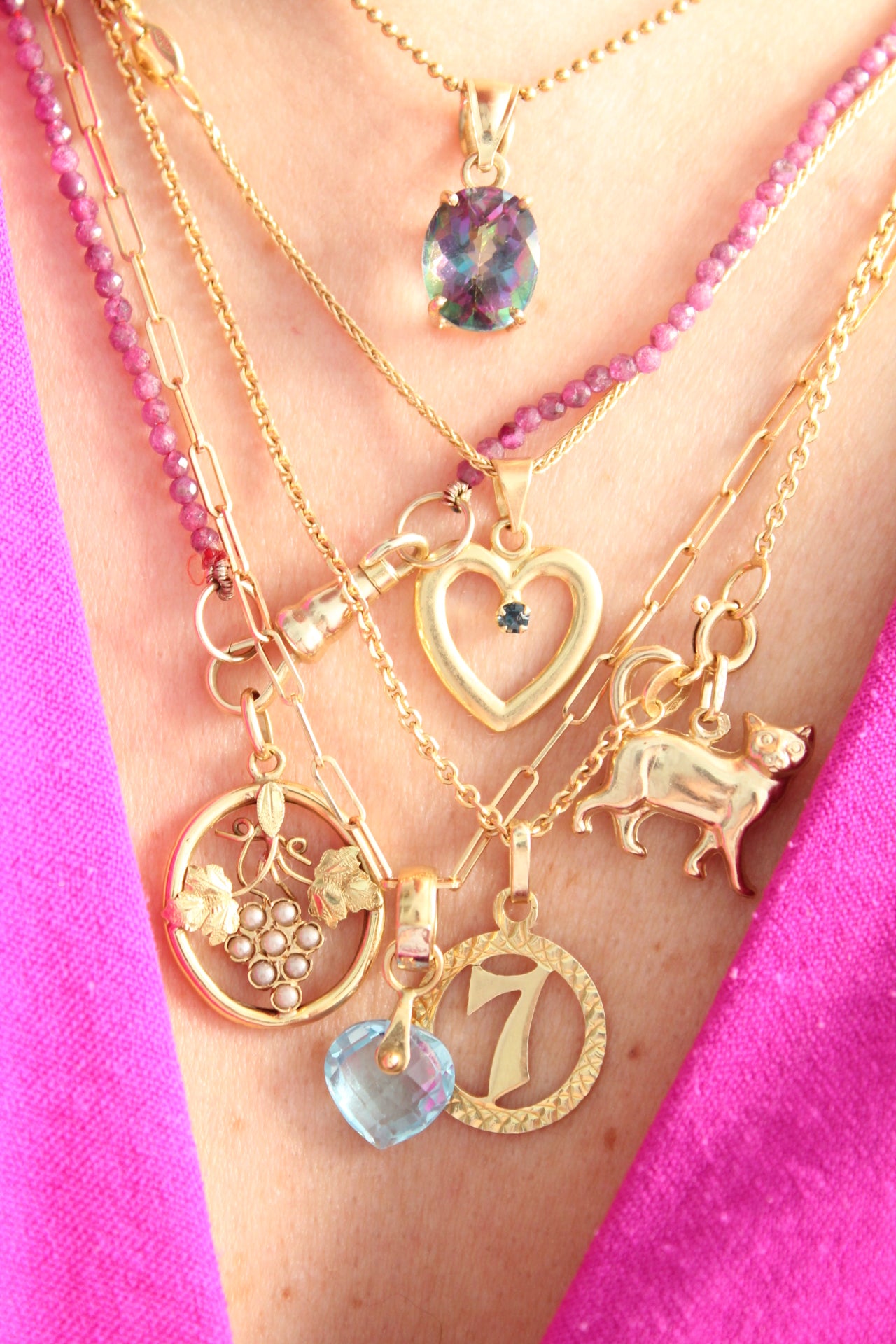 Sapphire Heart Charm