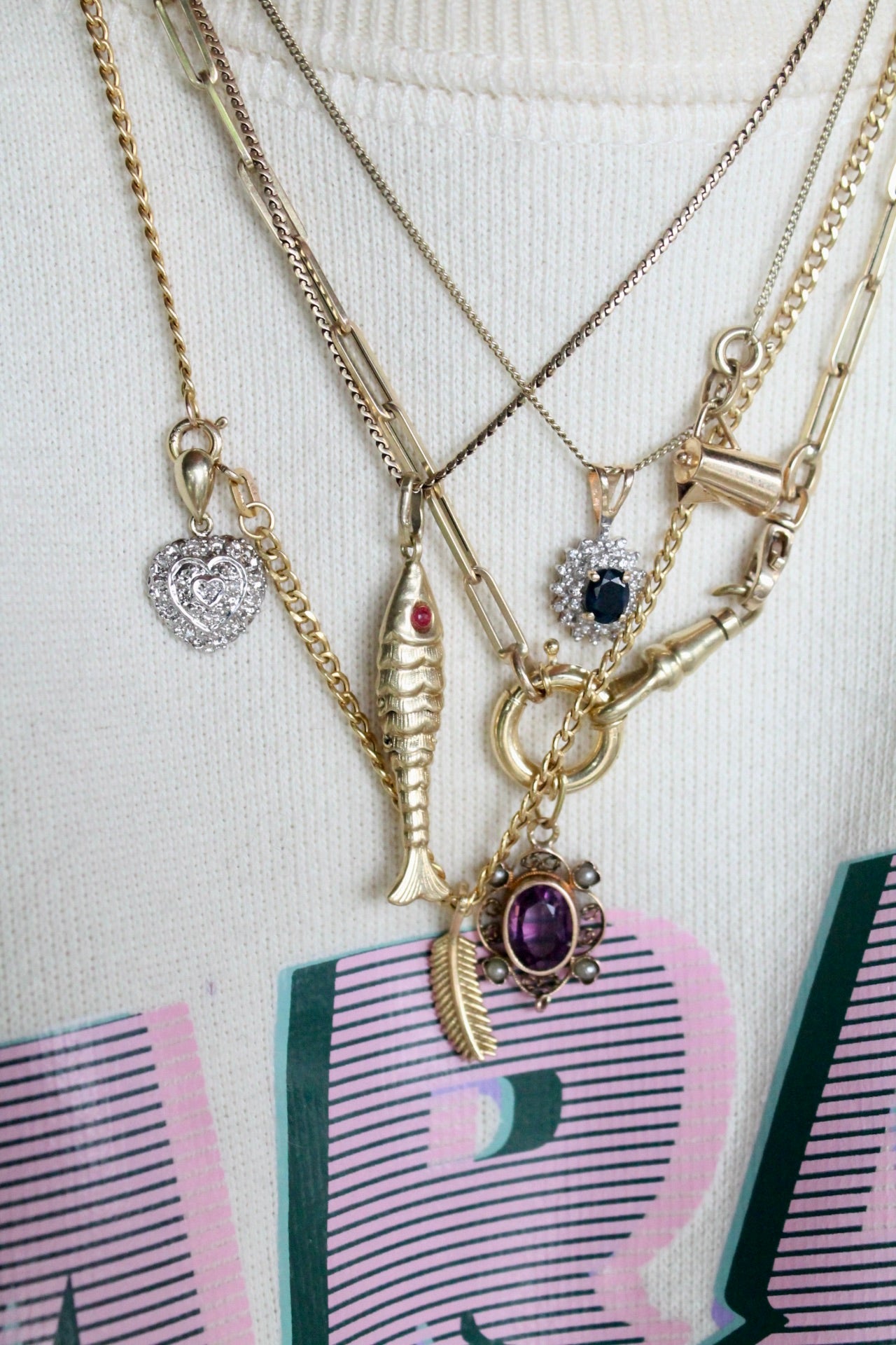 Amethyst & Seedpearl Pendant