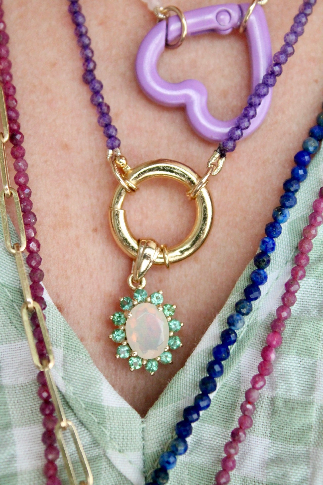 Opal & Tourmaline Pendant