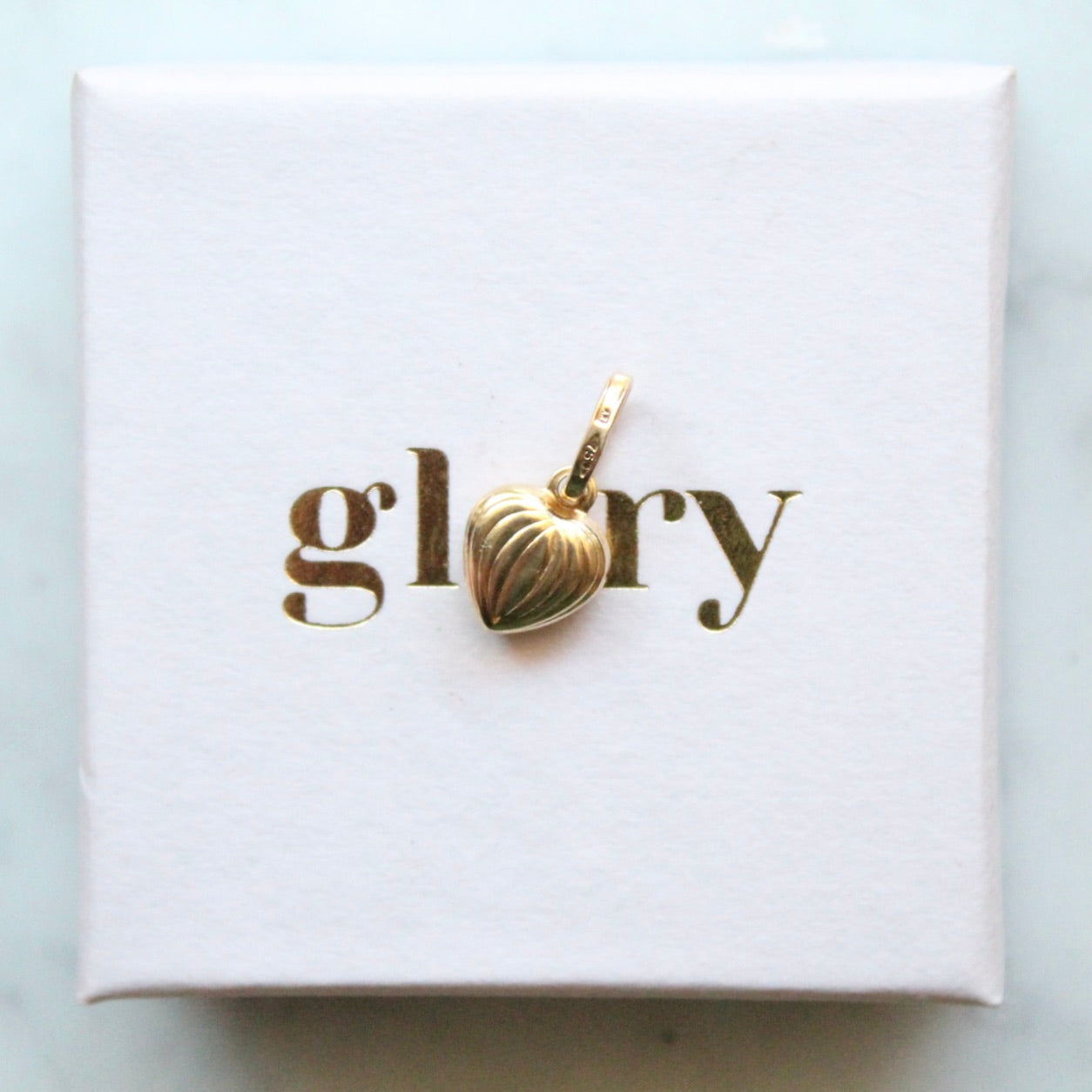 Tiny Striped Heart Charm