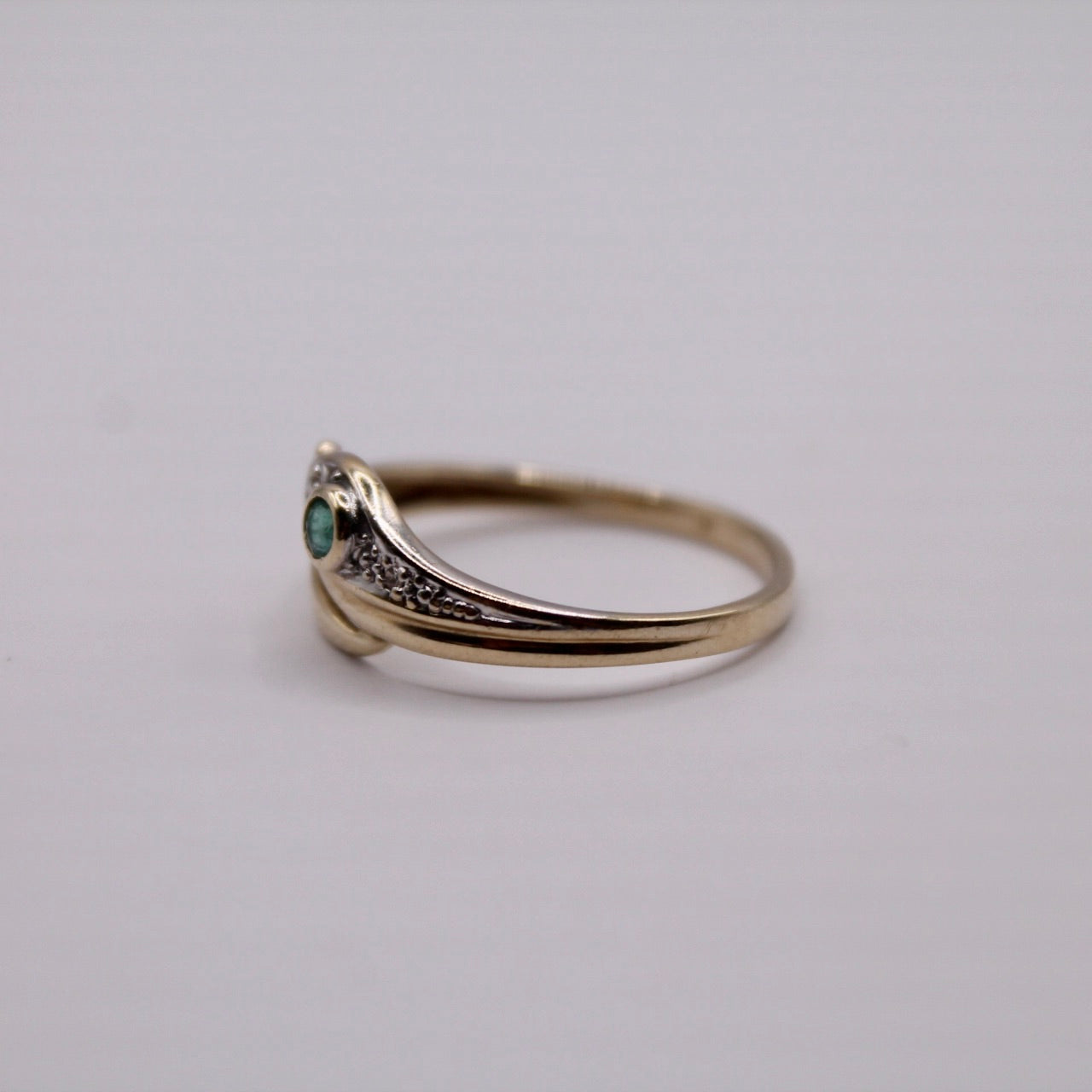 Emerald & Diamond Snake Ring