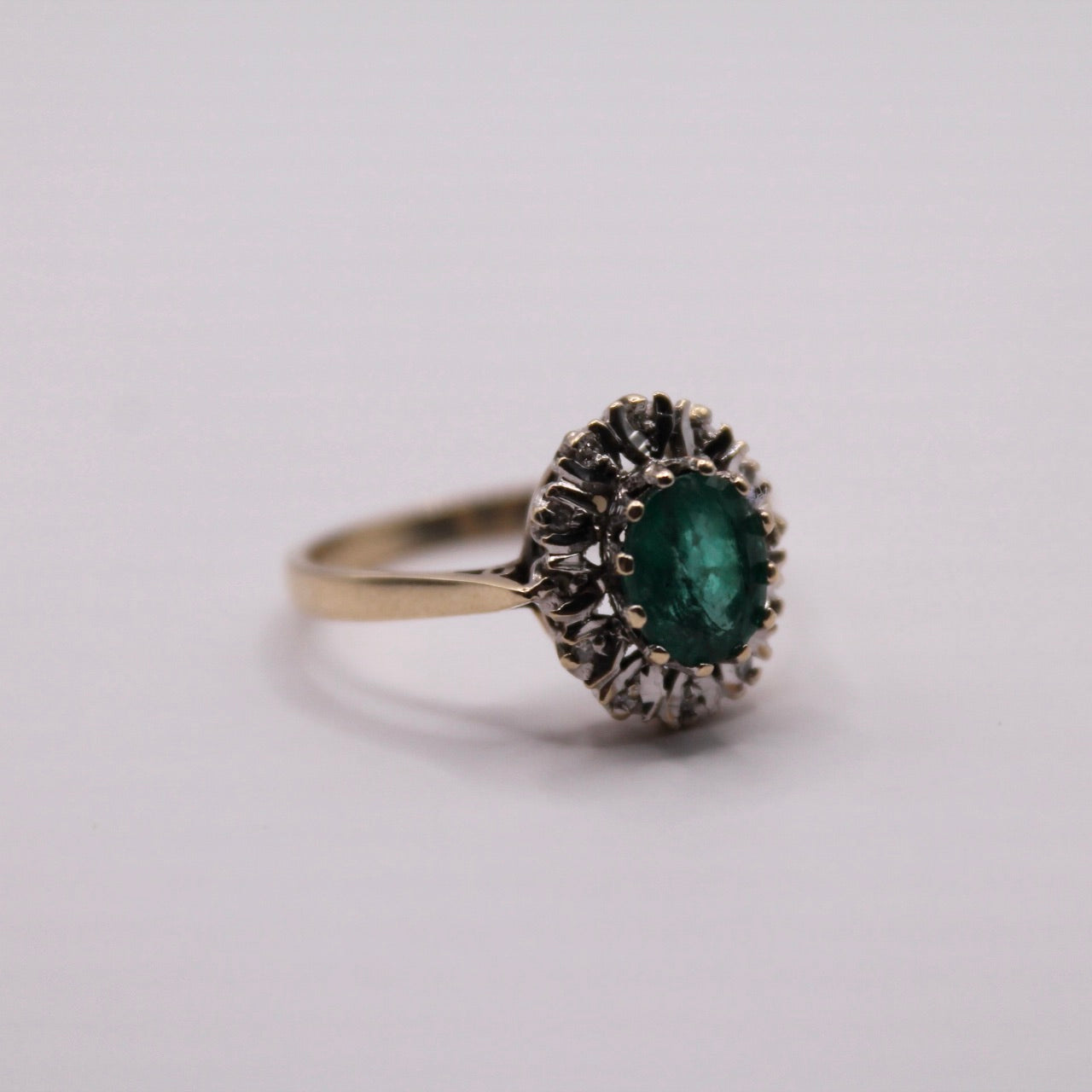 Emerald & Diamond Cluster Ring