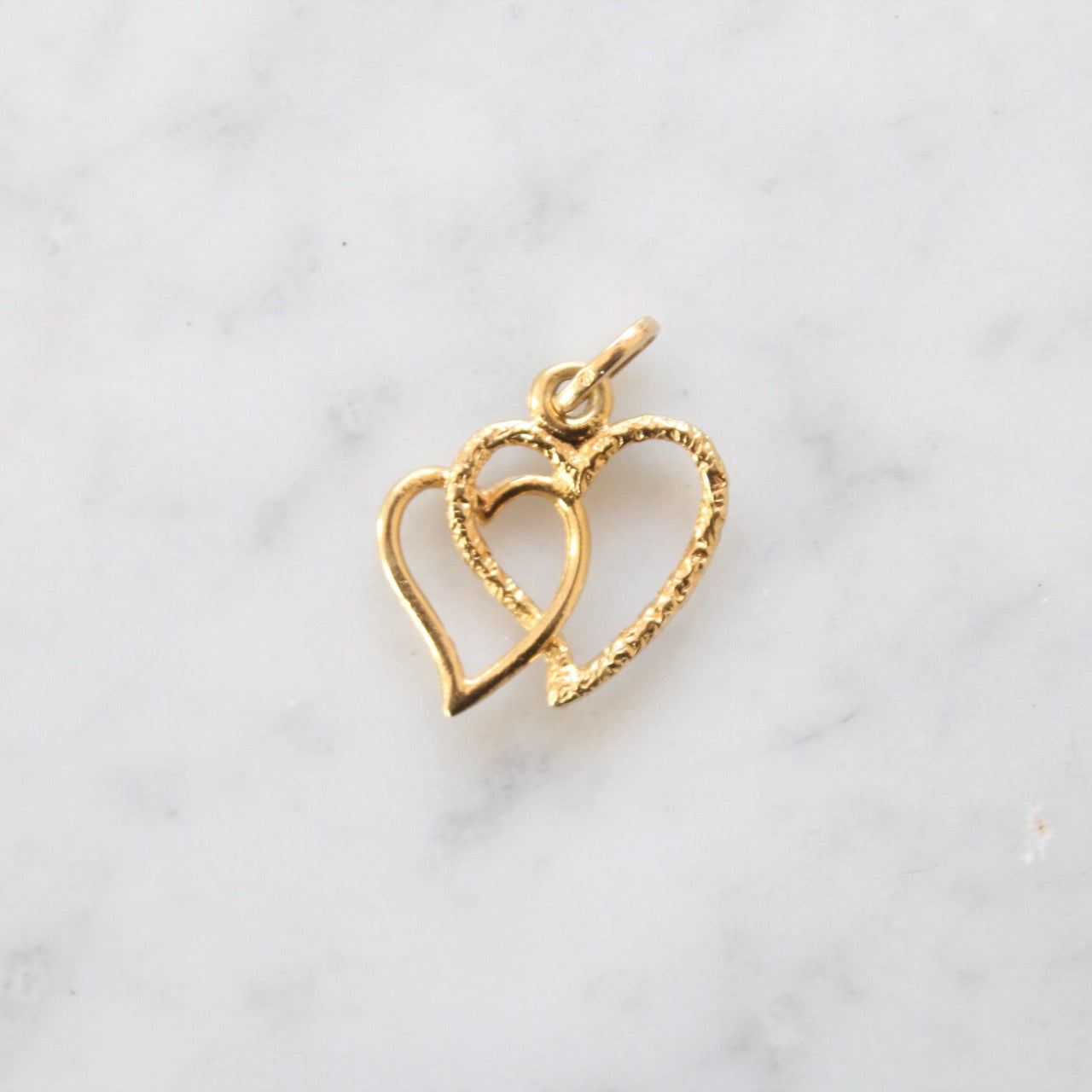 Solid Double Heart Charm