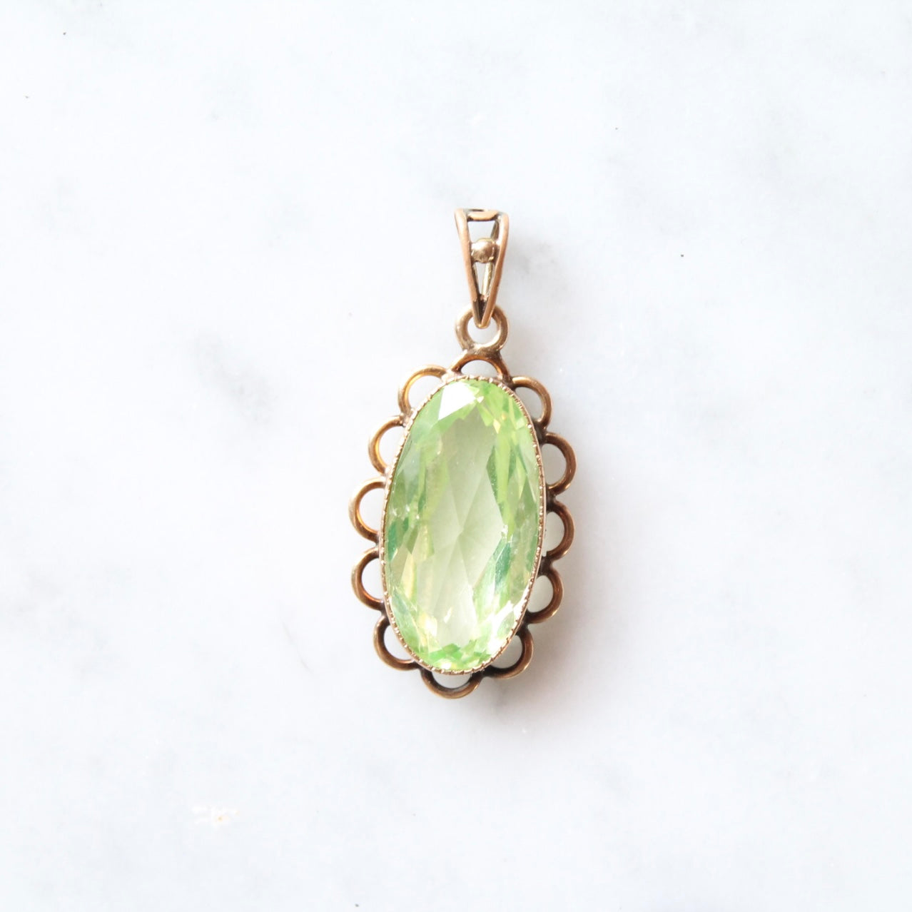 Lime Spinel Flower Pendant