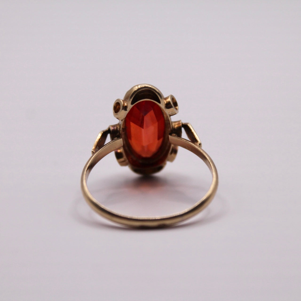 Oval Orange Sapphire Ring
