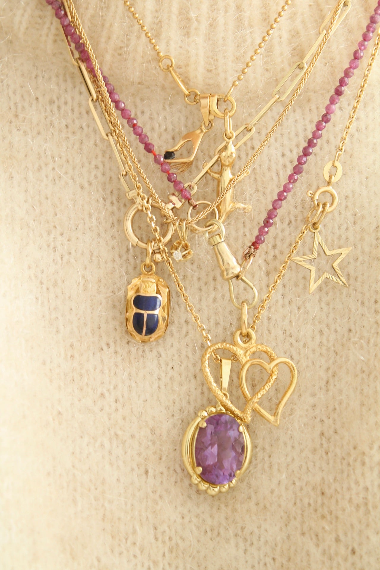 Solid Double Heart Charm