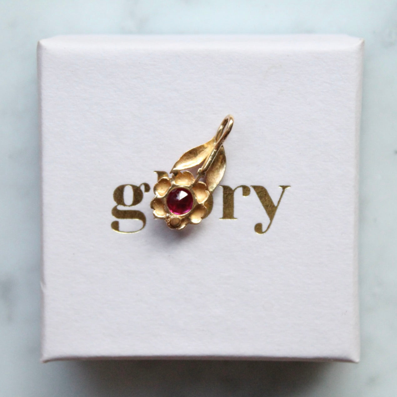 Ruby Flower Charm