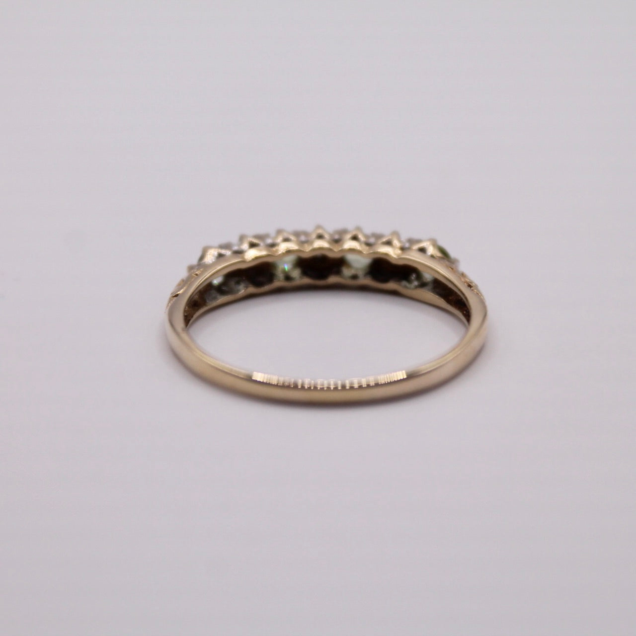 Peridot & Diamond Row Ring