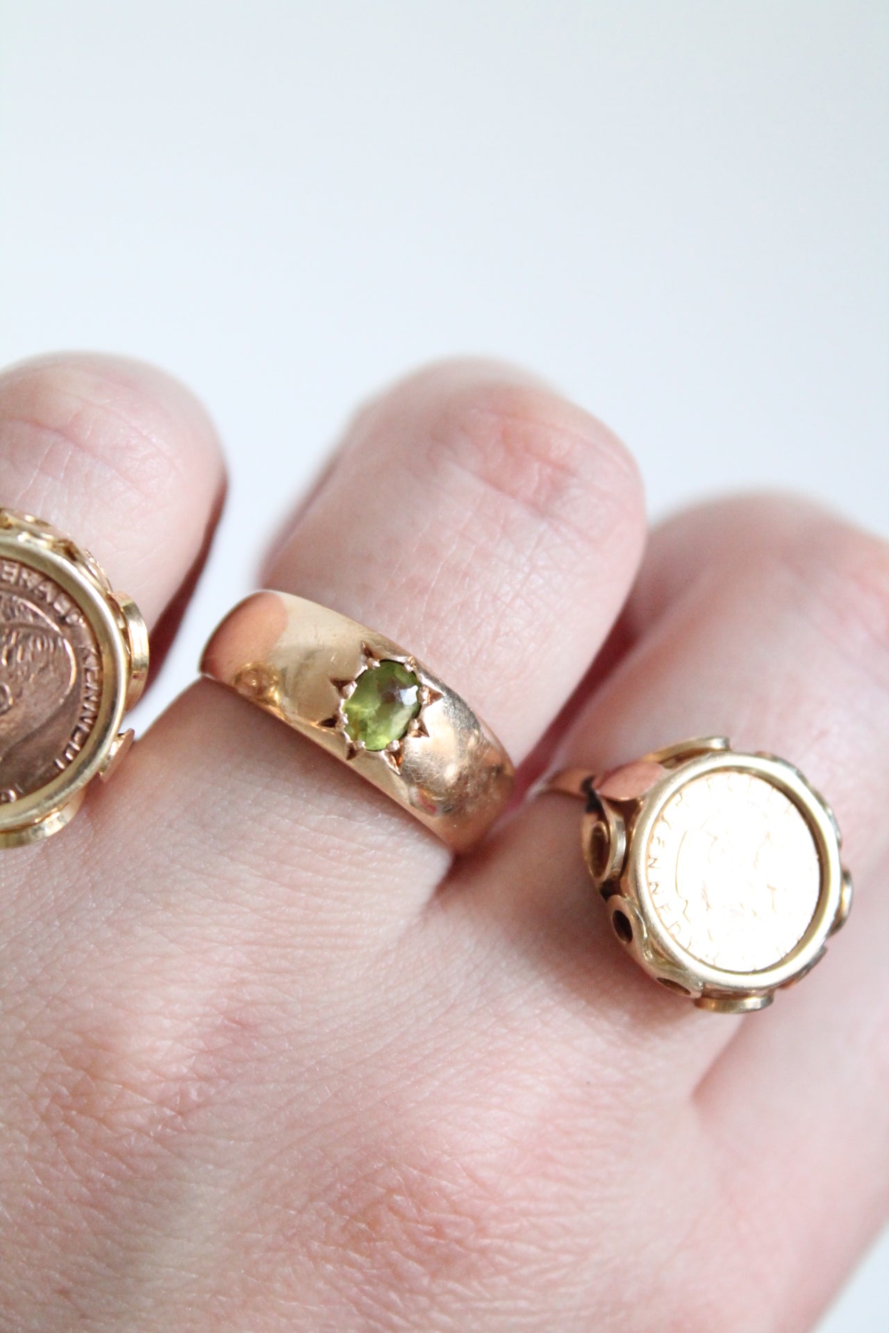 Heavy Peridot Band Ring
