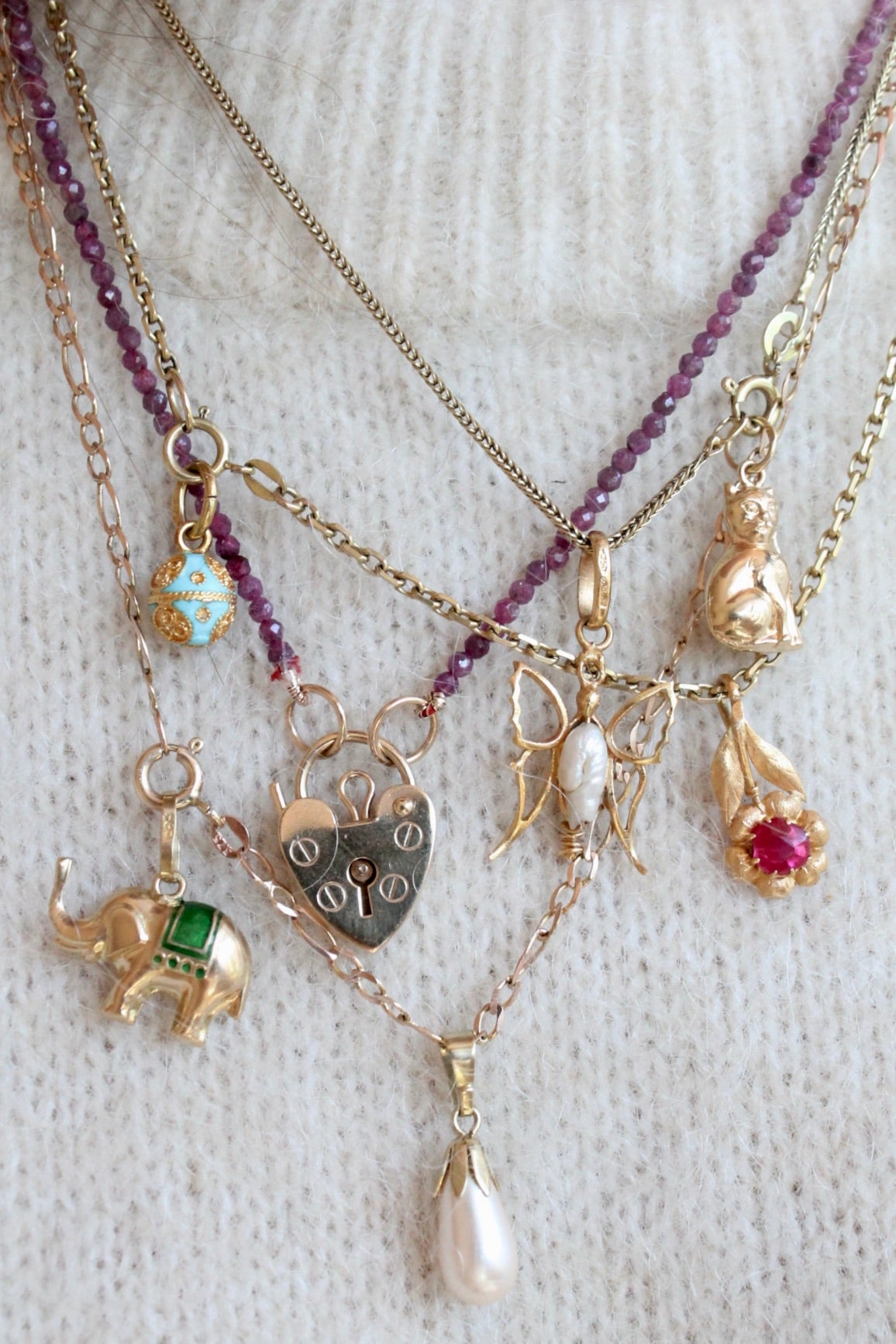 Ruby Flower Charm