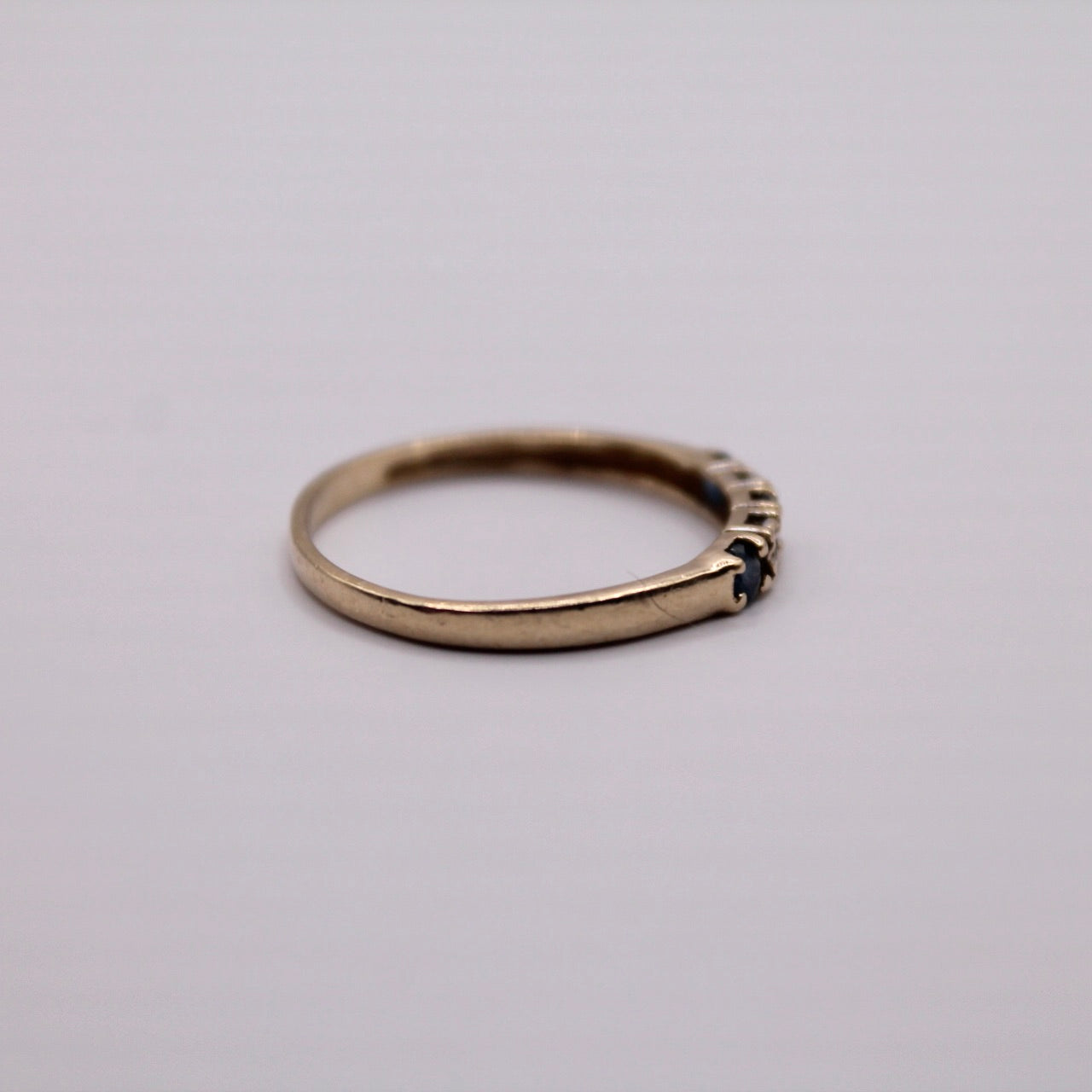 Sapphire & Diamond Row Ring