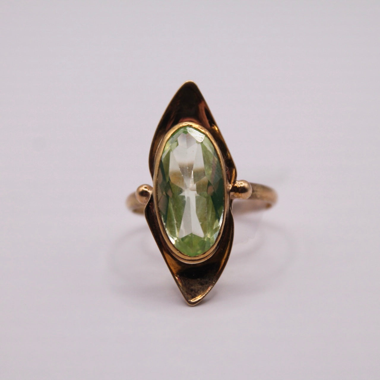 Oval Lime Green Spinel Ring