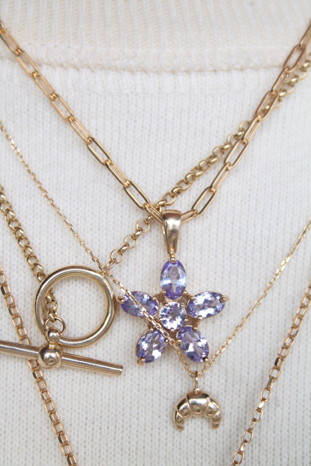 Tanzanite Flower Pendant