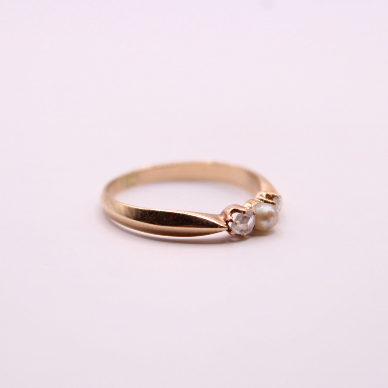 Freshwater Pearl & Diamond Trilogy Ring
