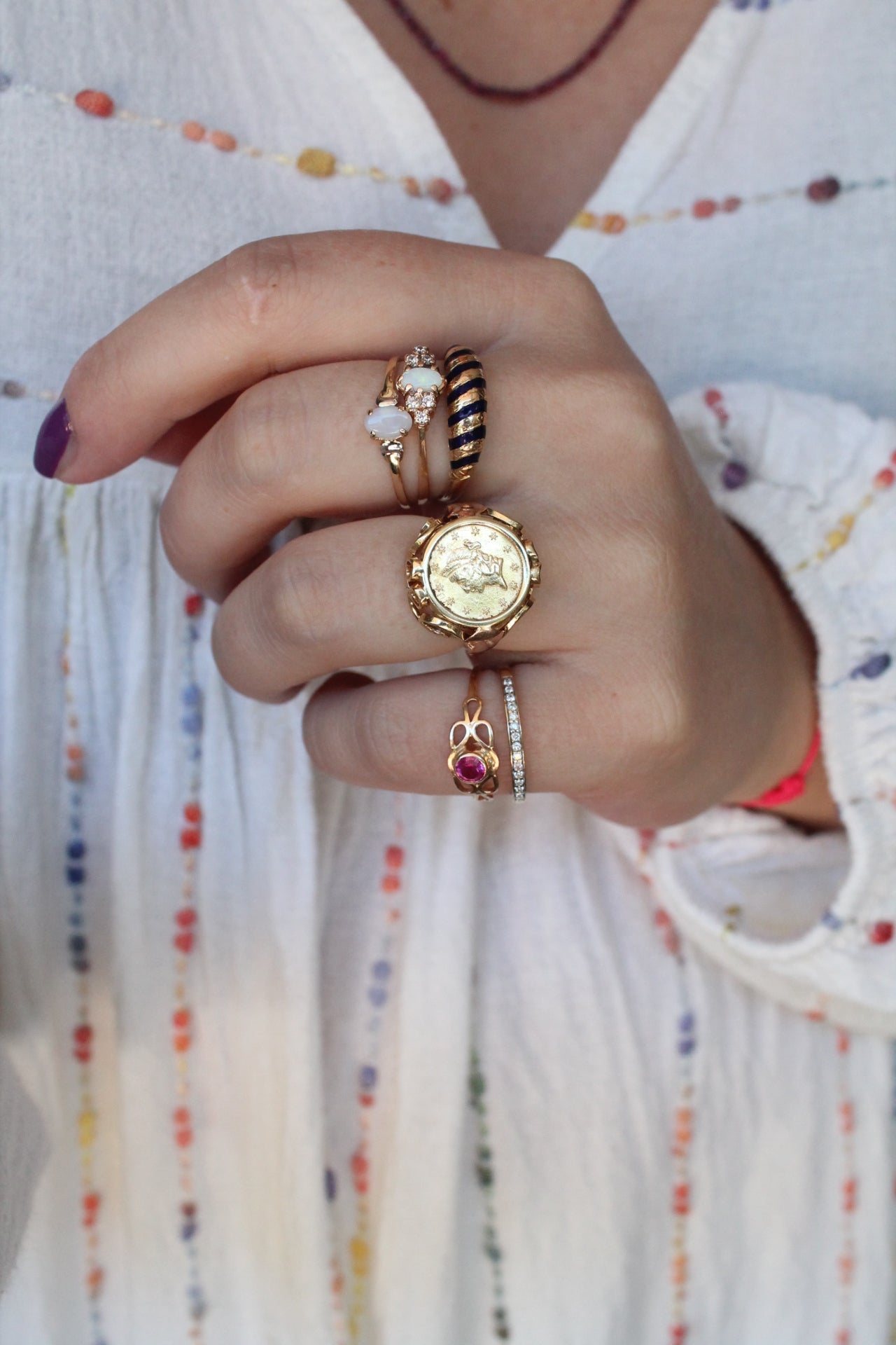 Opal Cluster Ring