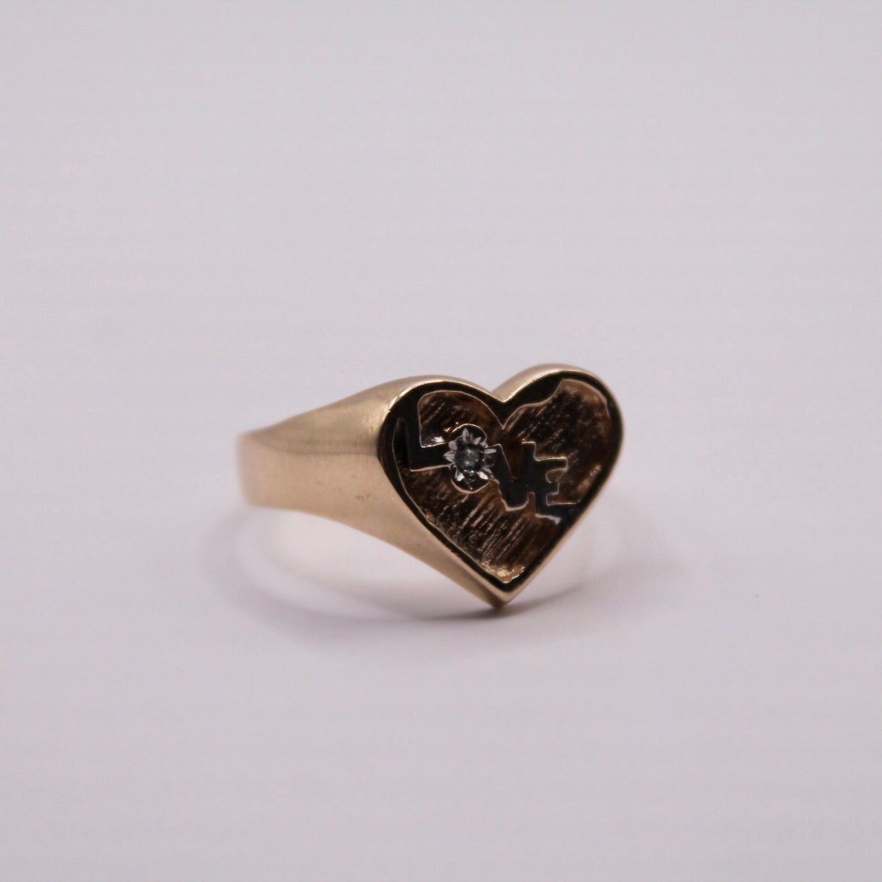 Diamond L.O.V.E. Signet Ring