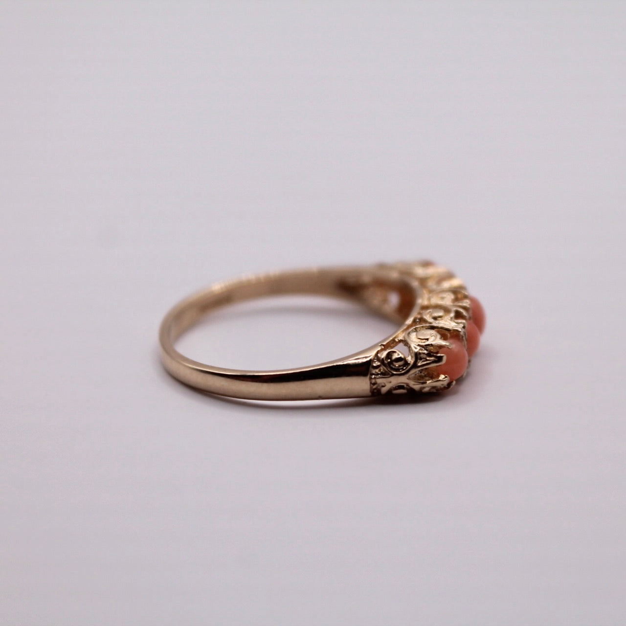Victorian Coral Five Stone Ring