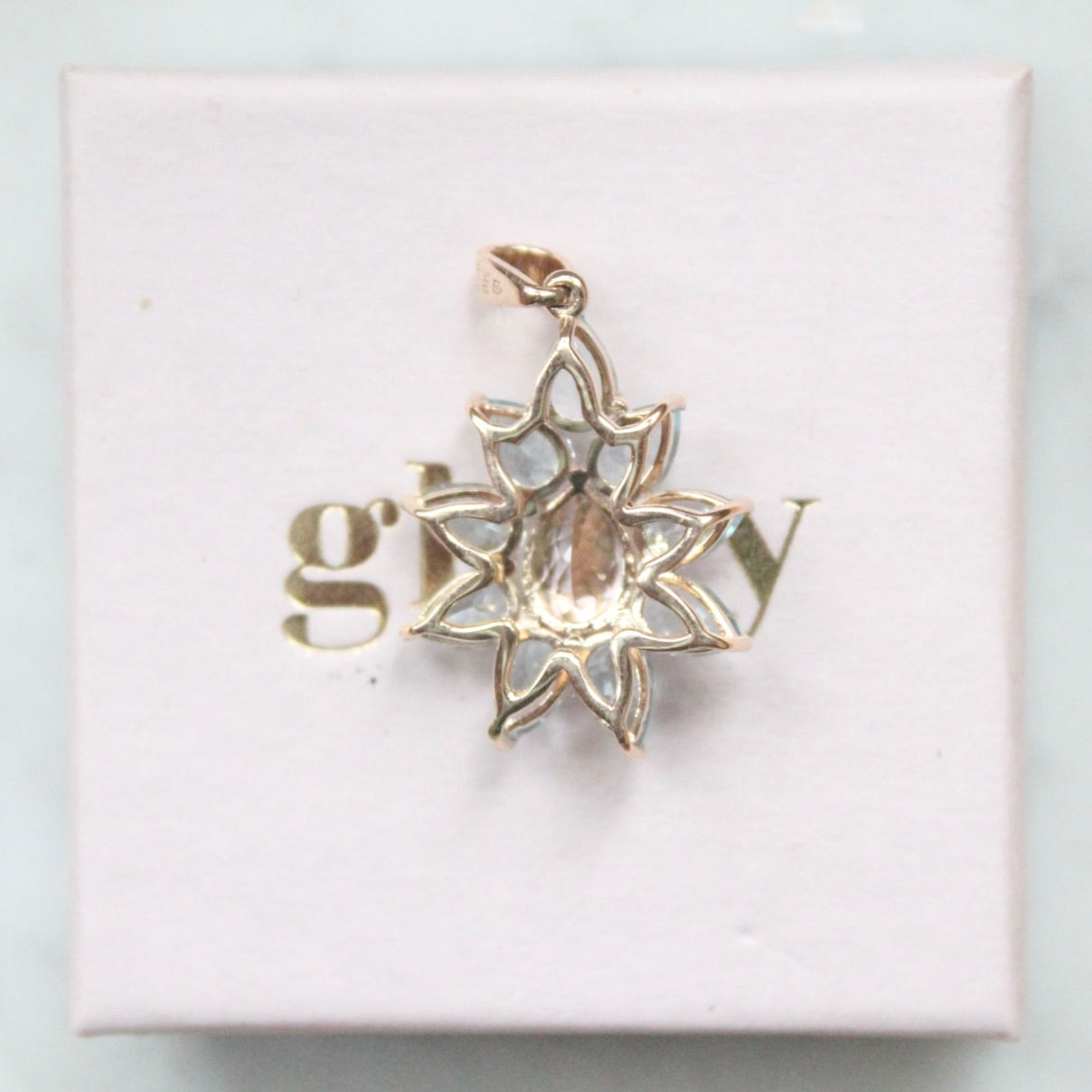 Aquamarine & Kunzite Flower Pendant