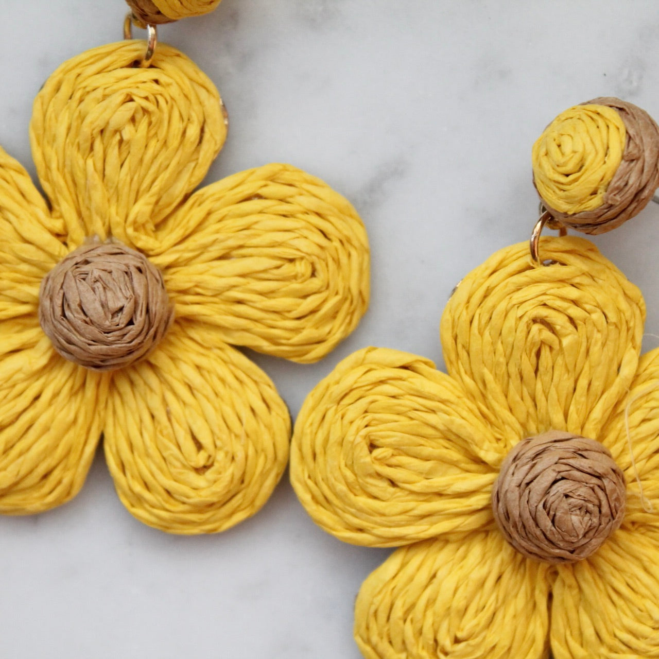 Raffia Flower Earrings