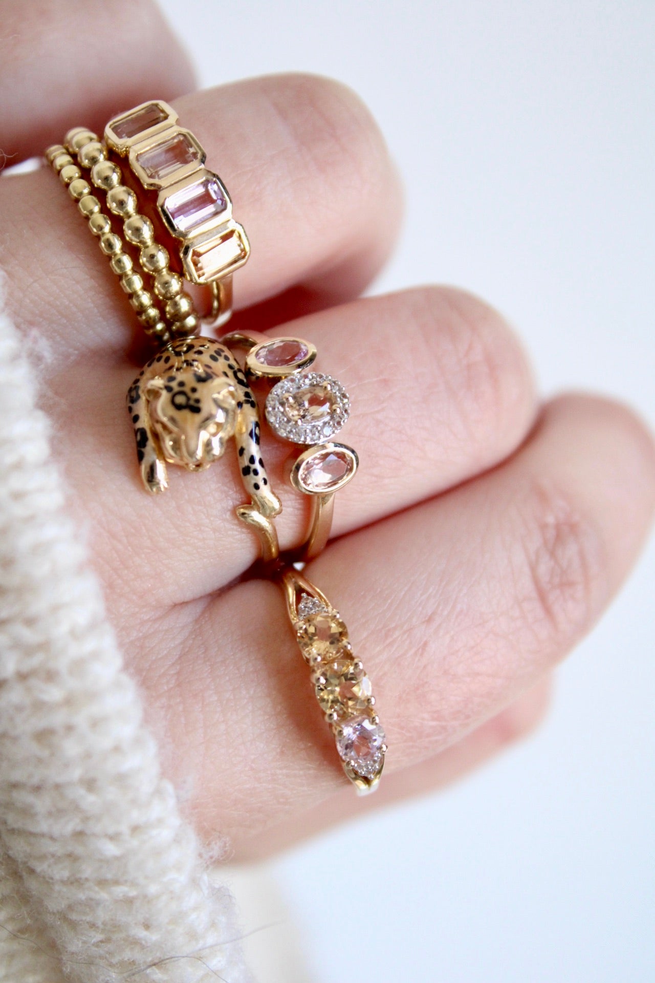 Multi Topaz Cluster Ring