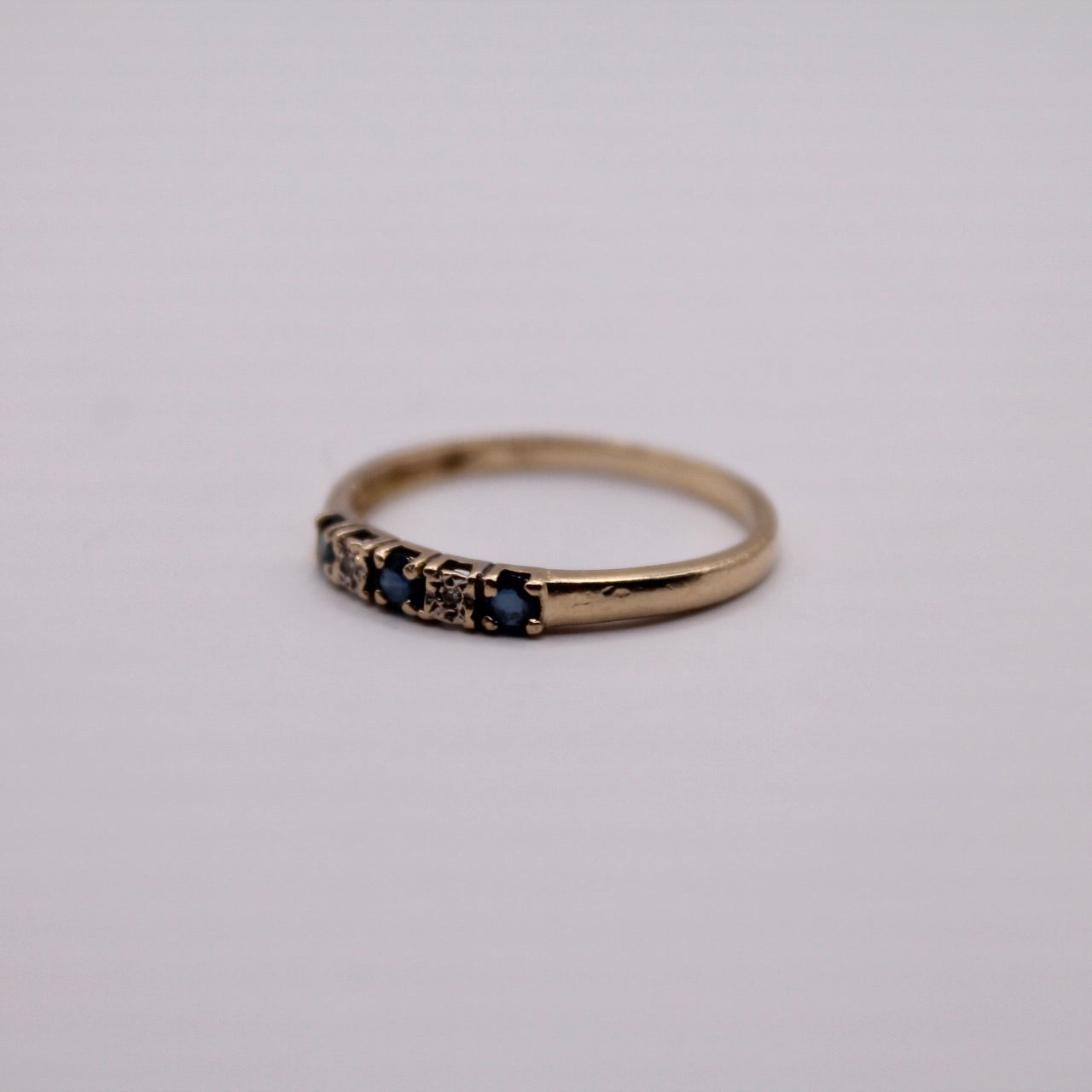 Sapphire & Diamond Row Ring