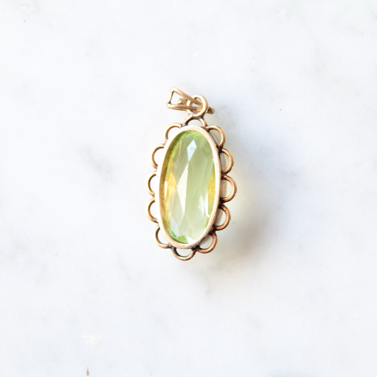 Lime Spinel Flower Pendant