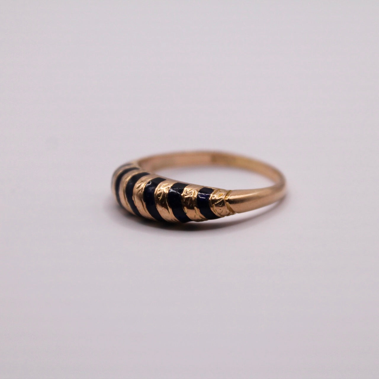 Blue Enamel Dome Ring