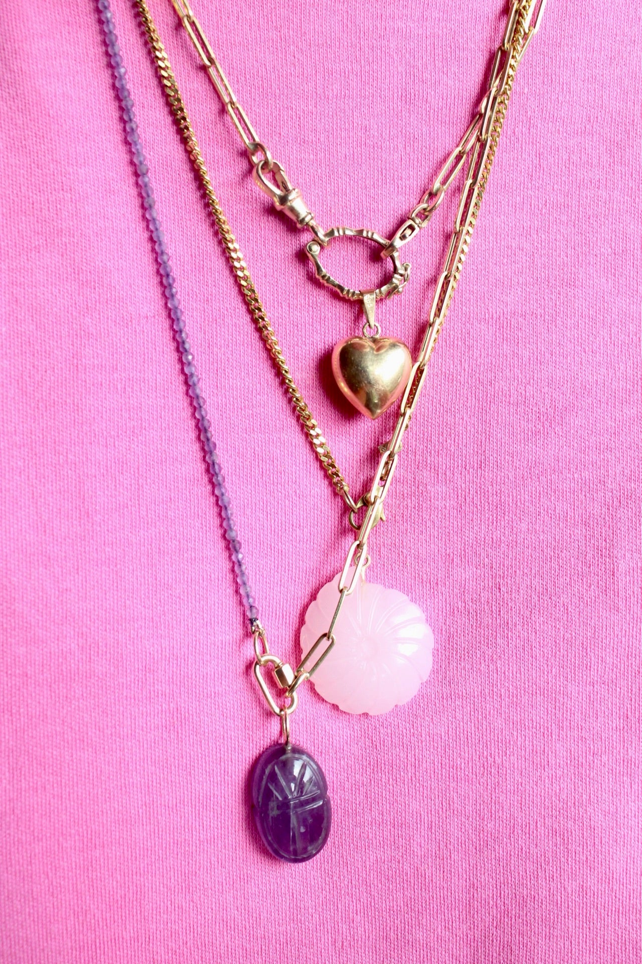 Rosequartz Shell Pendant