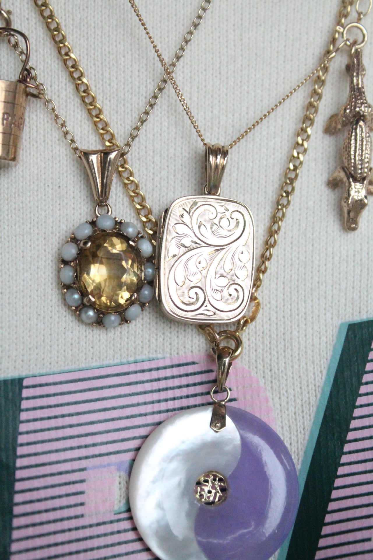 Citrine & Seedpearl Pendant