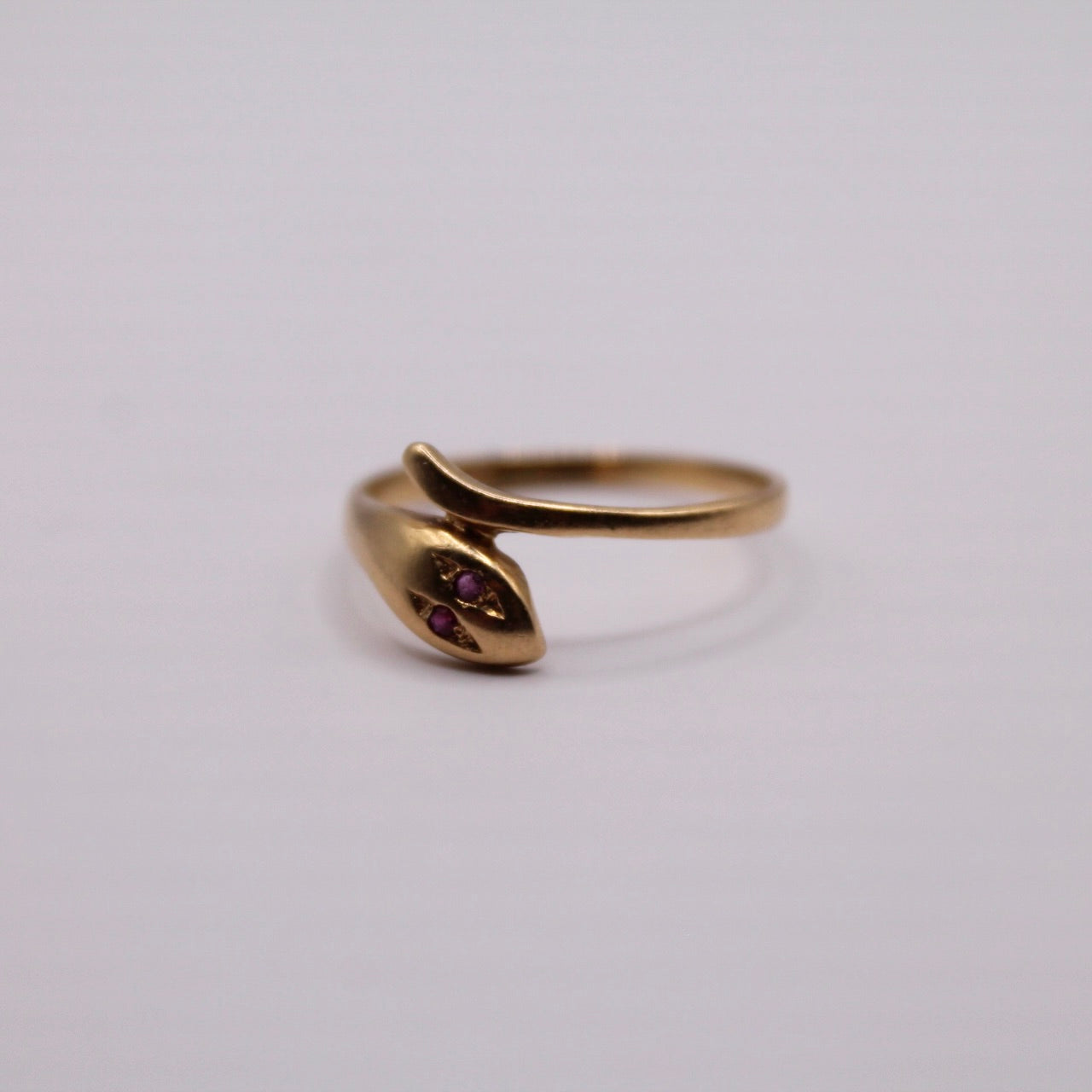 Ruby Eyed Snake Ring