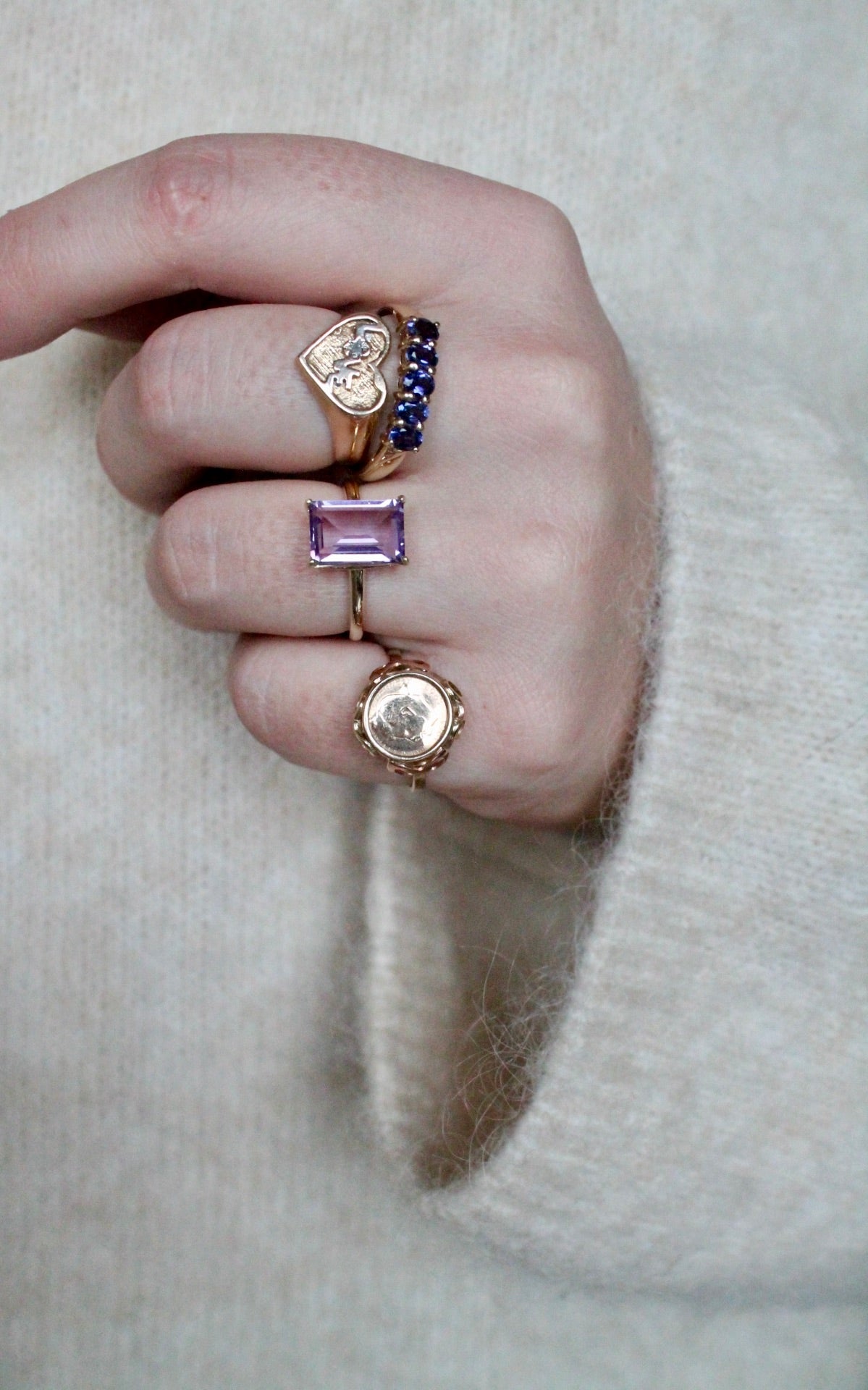 Iolite Five Stone Ring