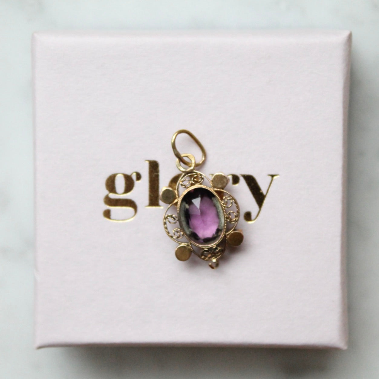 Amethyst & Seedpearl Pendant