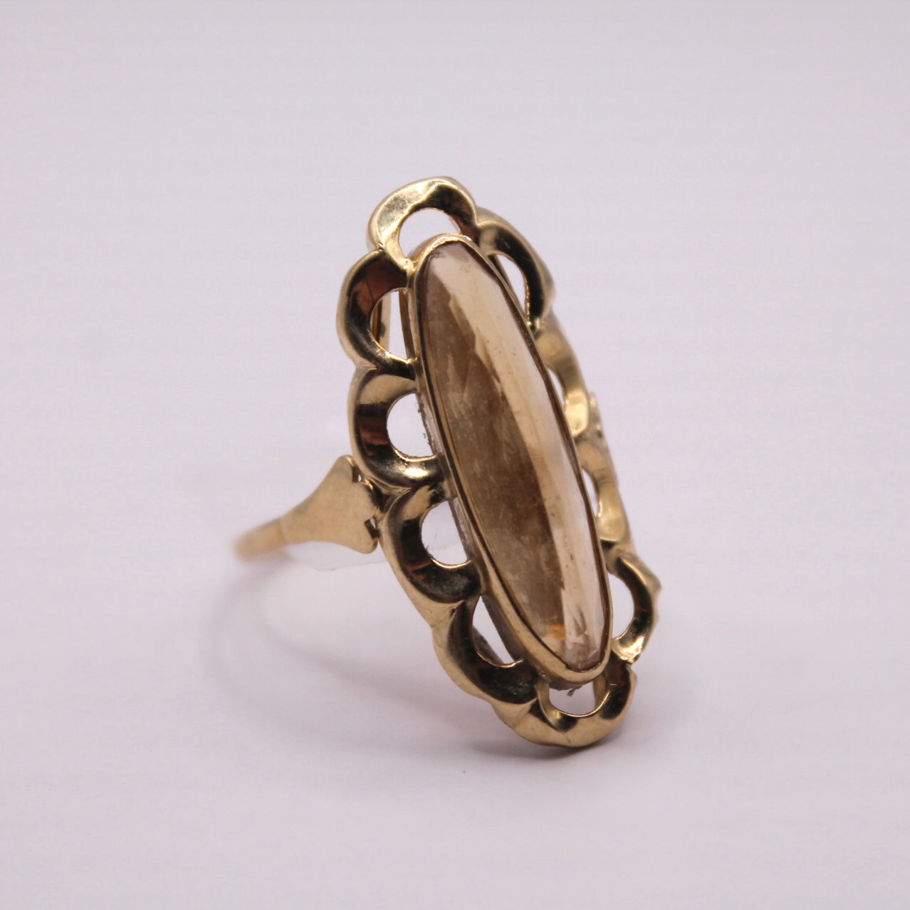 Wavy Oval Citrine Ring