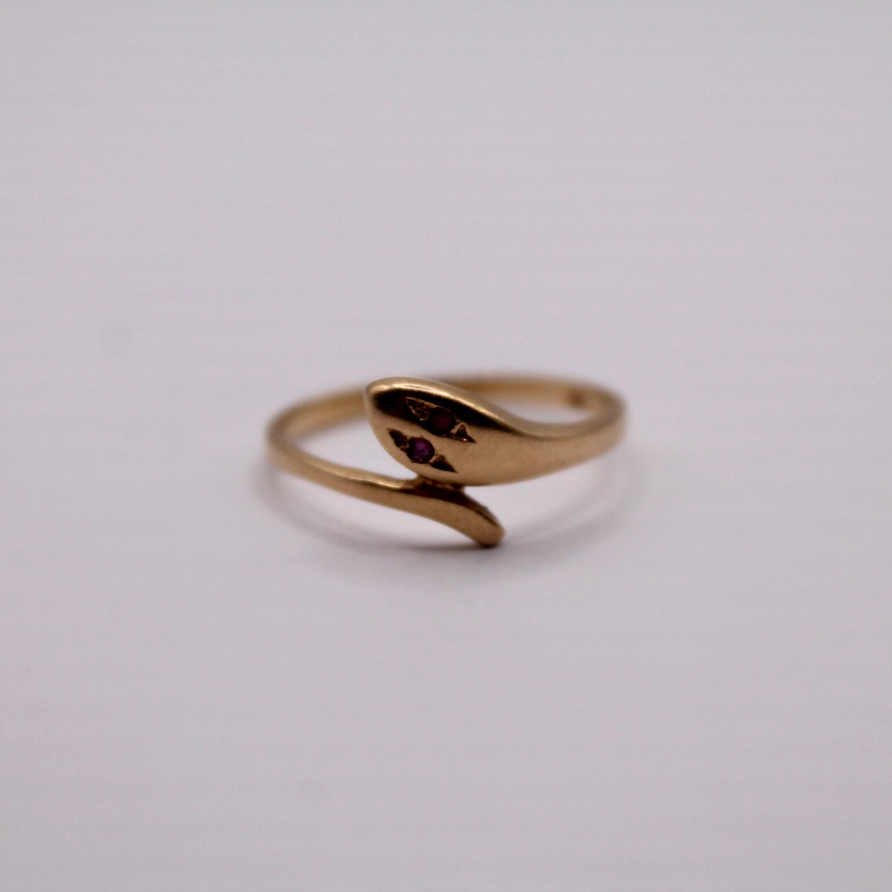 Ruby Eyed Snake Ring