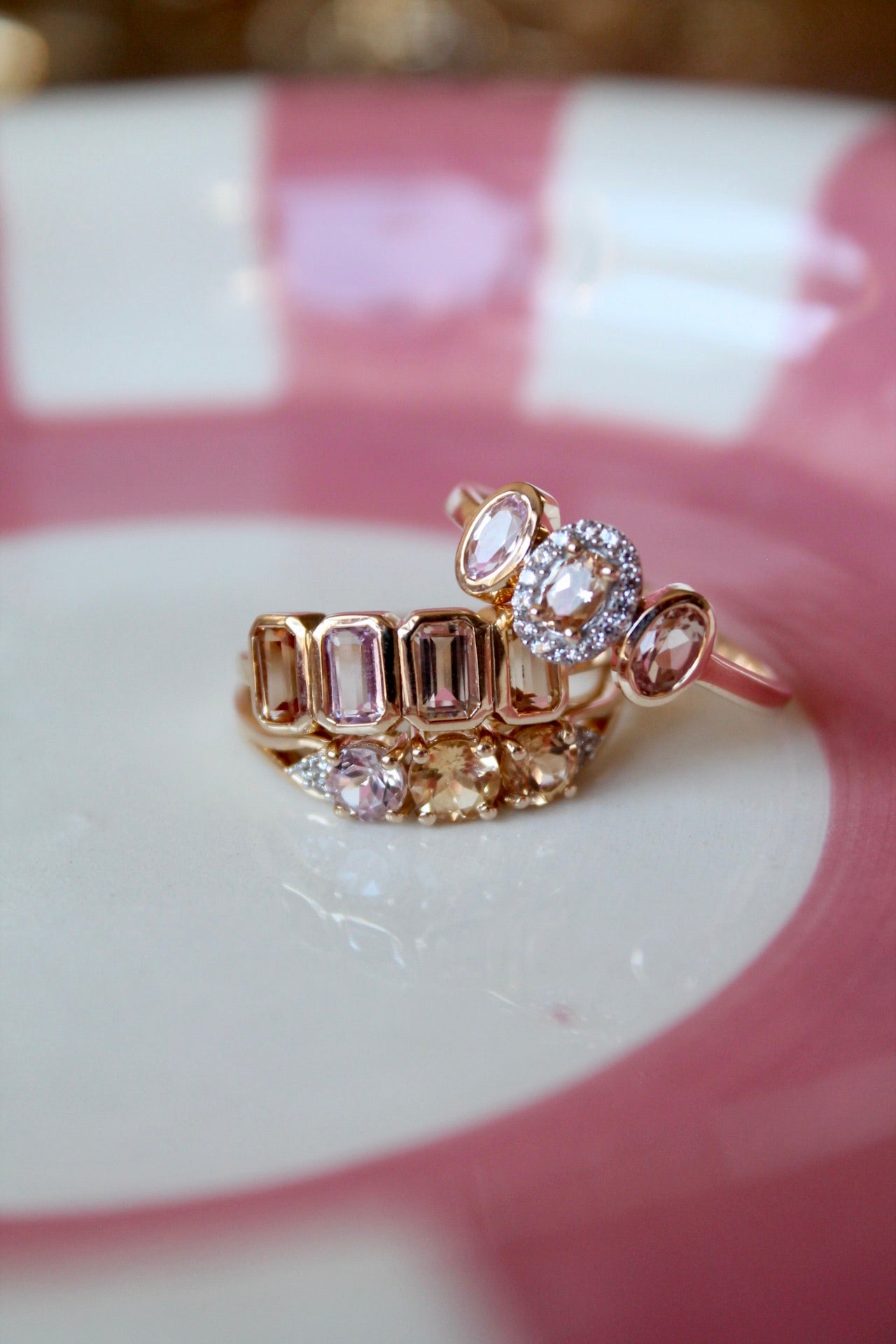Bezel Set Multi Topaz Ring