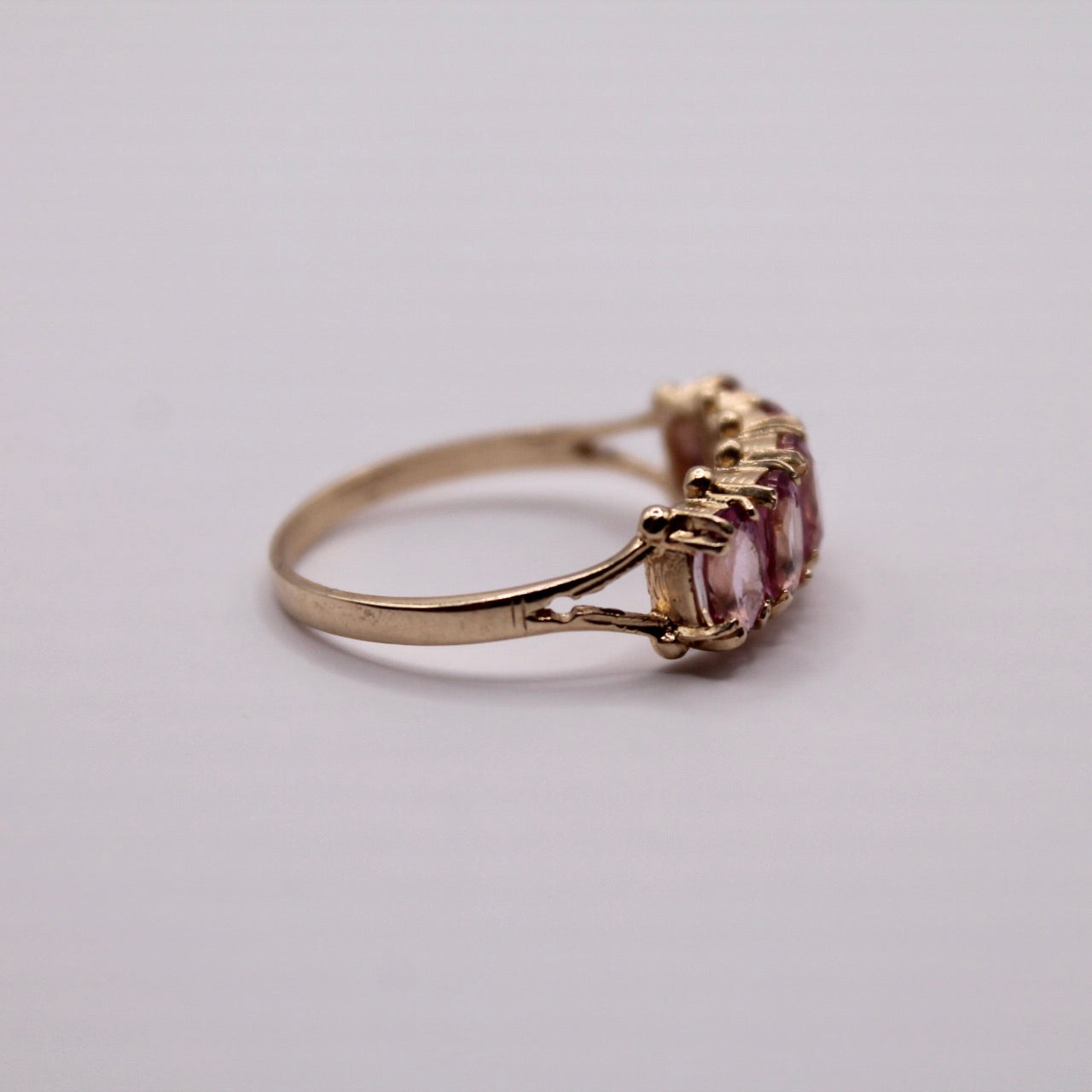 Pink Topaz Five Stone Ring