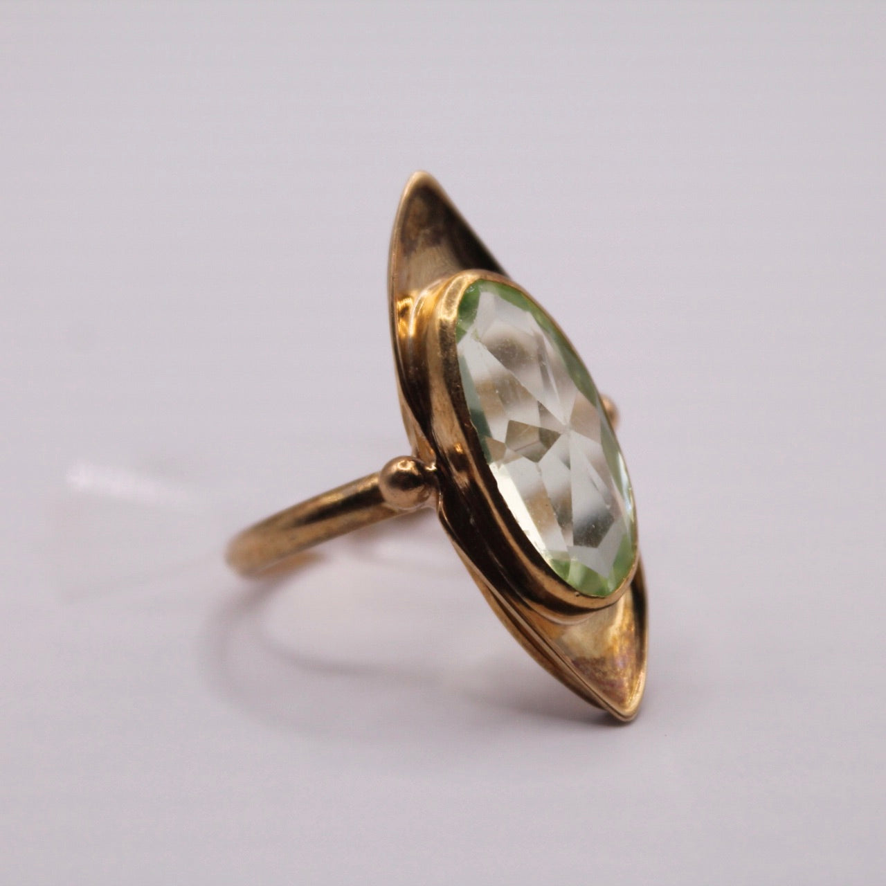 Oval Lime Green Spinel Ring