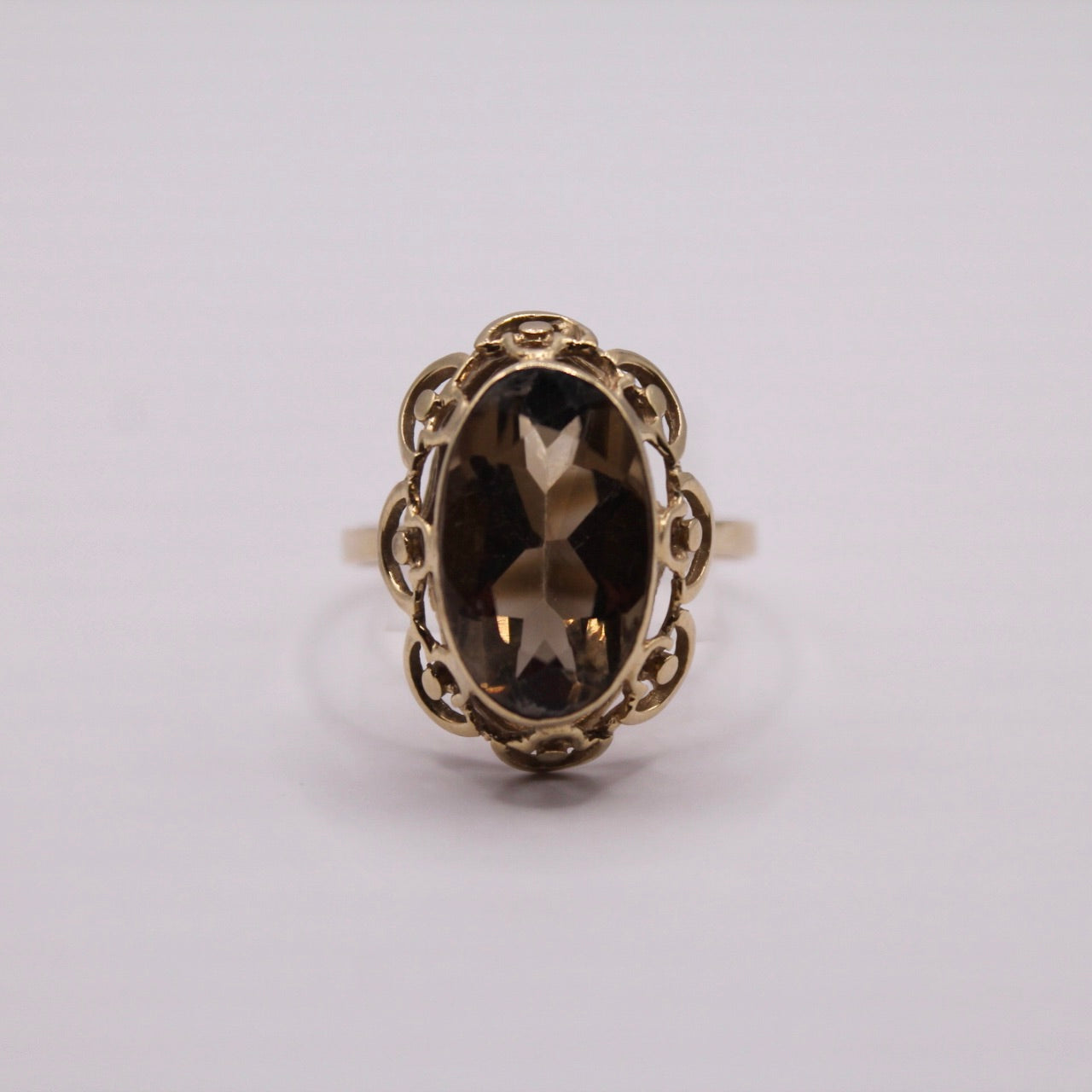 Smoky Quartz Ornate Ring