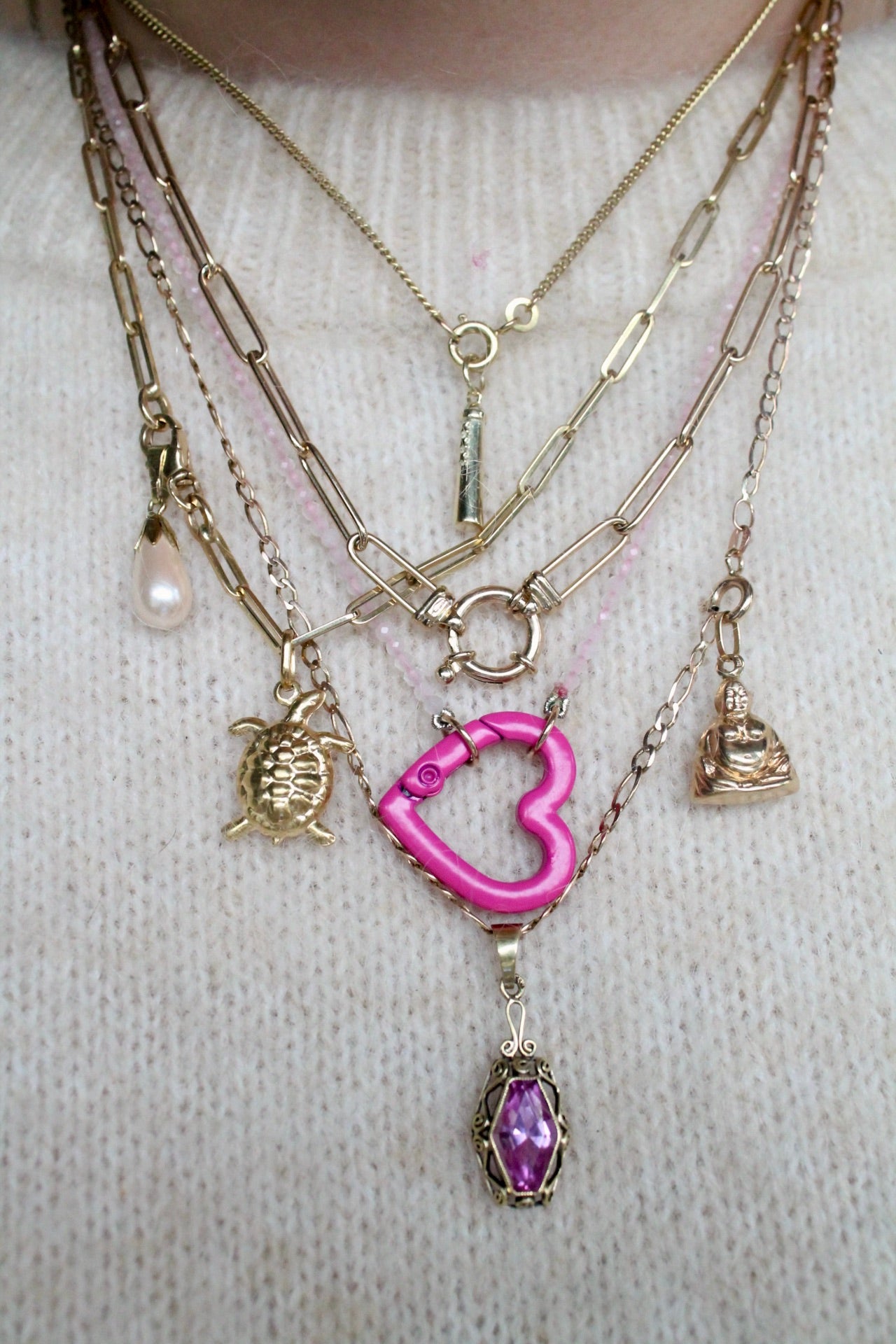 Bold Connector Lock Paperclip Necklace