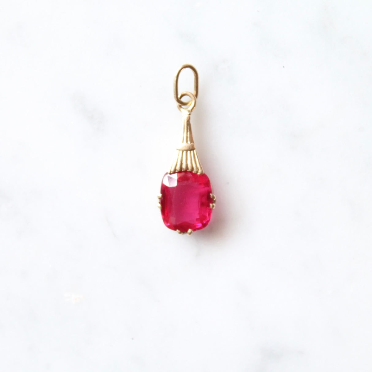 Art Deco Pink Sapphire Pendant