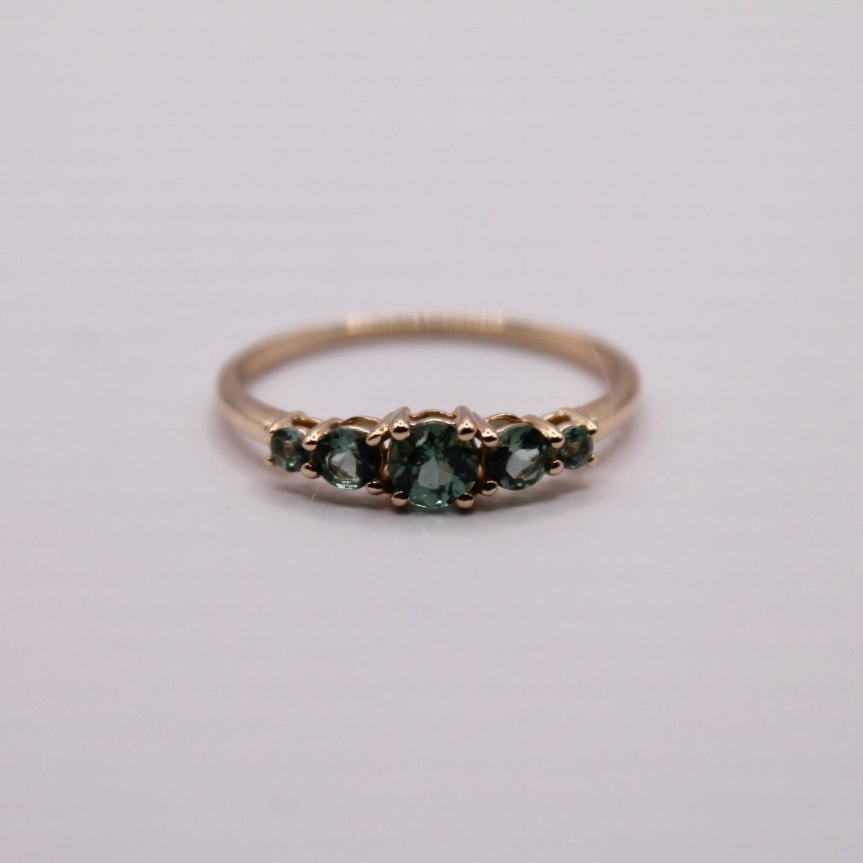 Petrol Tourmaline Five Stone Ring