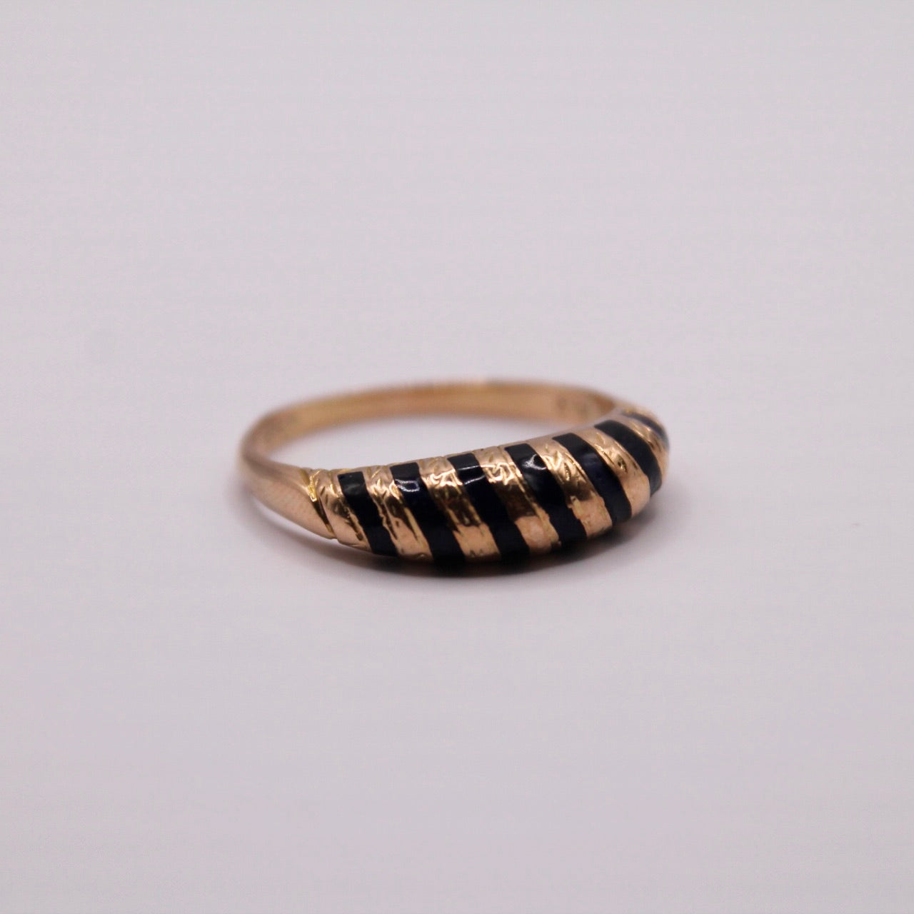 Blue Enamel Dome Ring