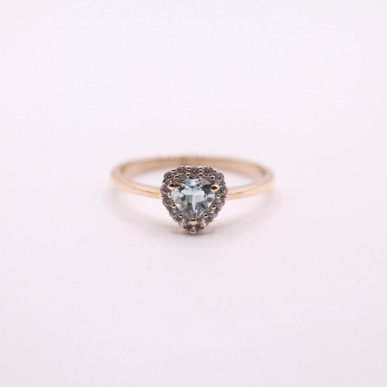 Aquamarine Heart Ring