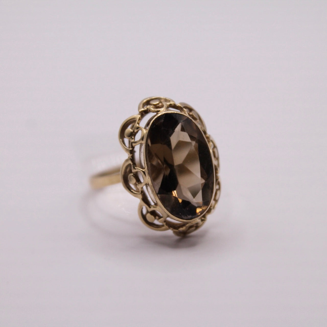 Smoky Quartz Ornate Ring