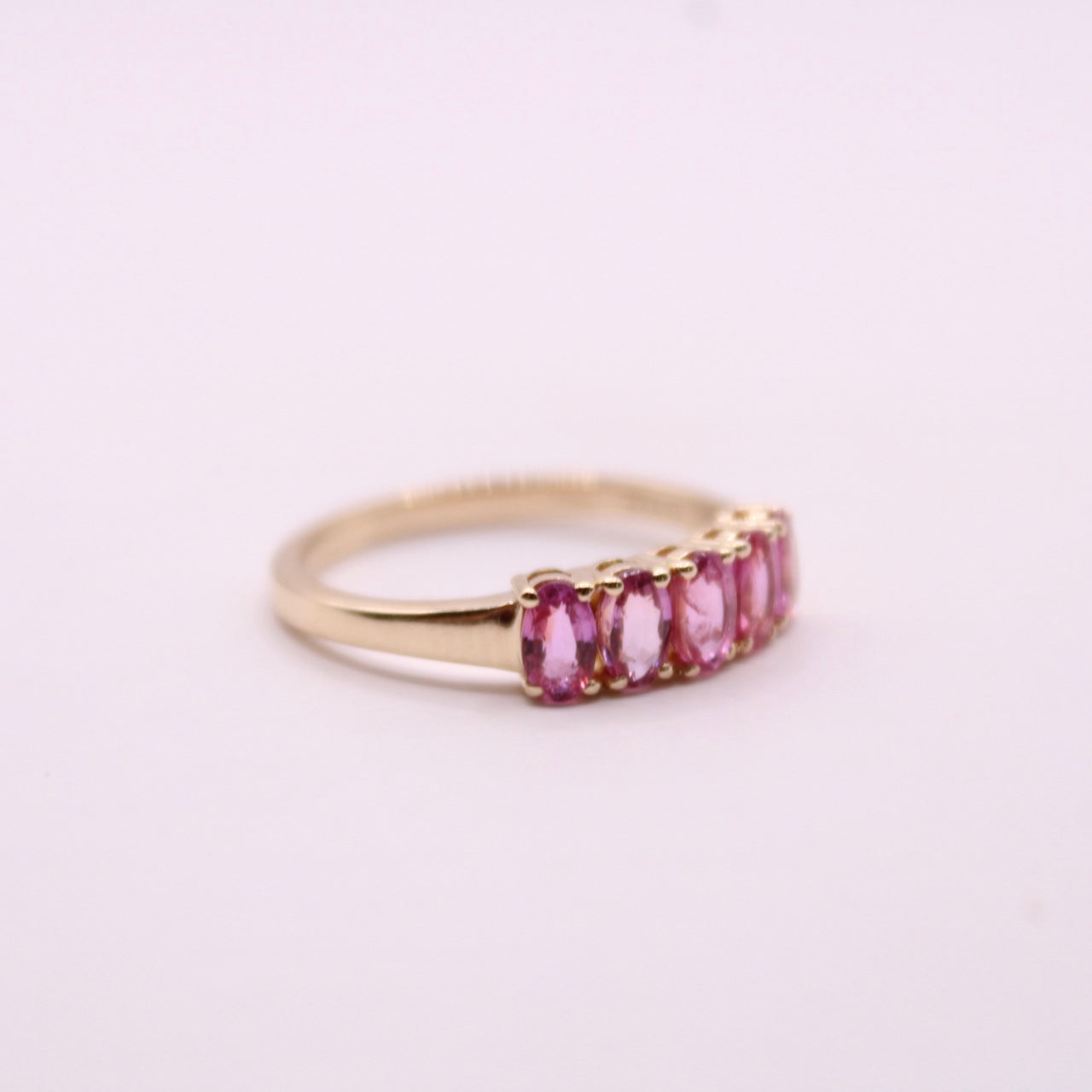 Padparadscha Sapphire Row Ring